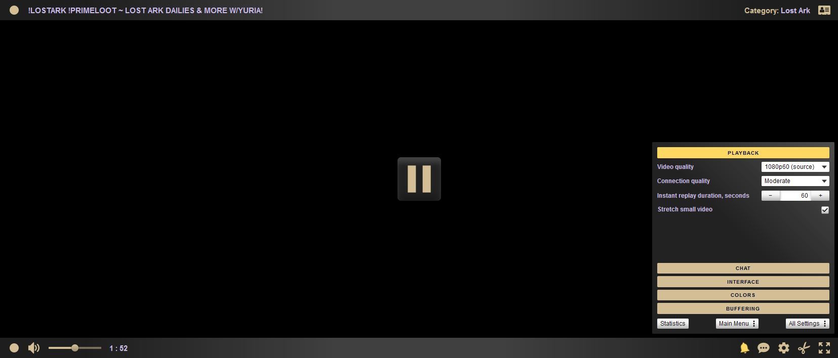 A Screenshot of the Alternate Player for Twitch.tv Firefox Extension in Use
