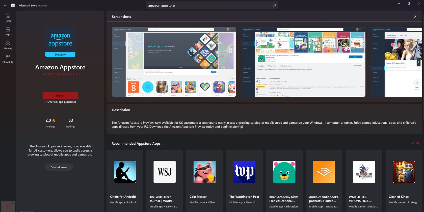 How to Install the Amazon Appstore on Windows 11