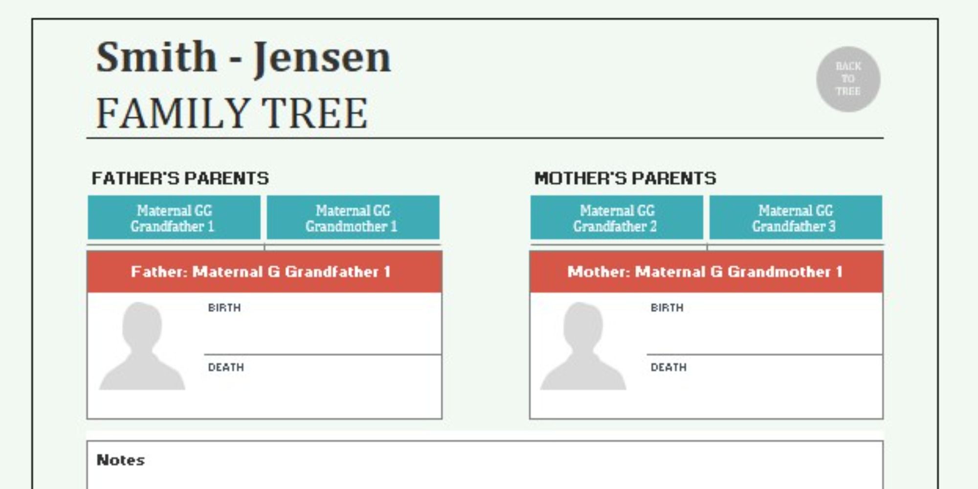 Family tree generator in MS-Excel