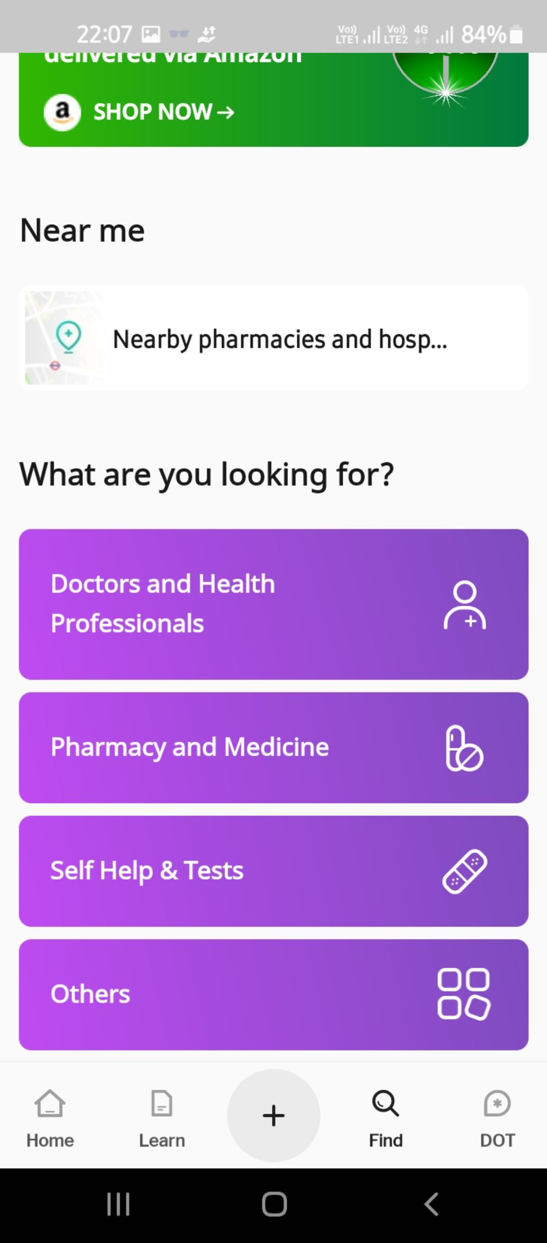 Search filters in the Healthily app