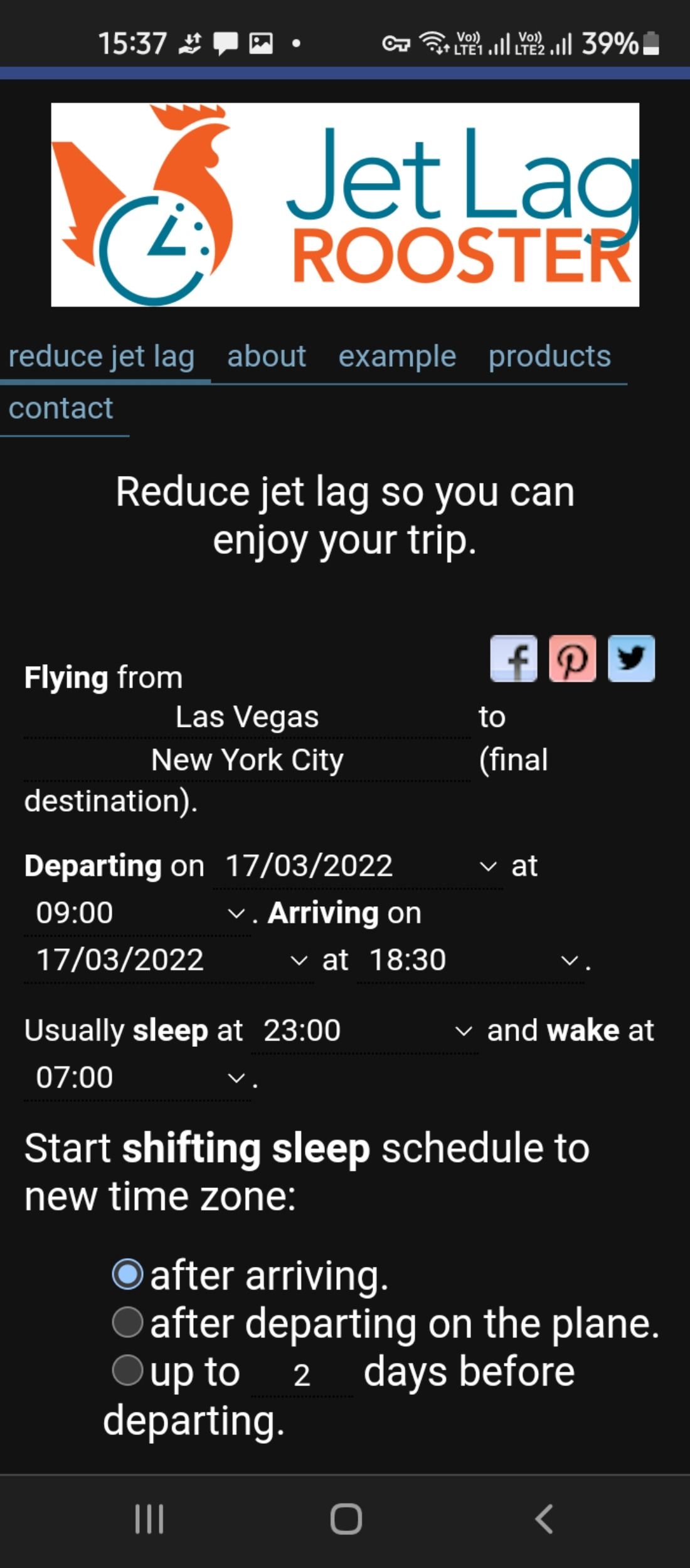 Flight schedule analysis for creating personalized jet lag plan