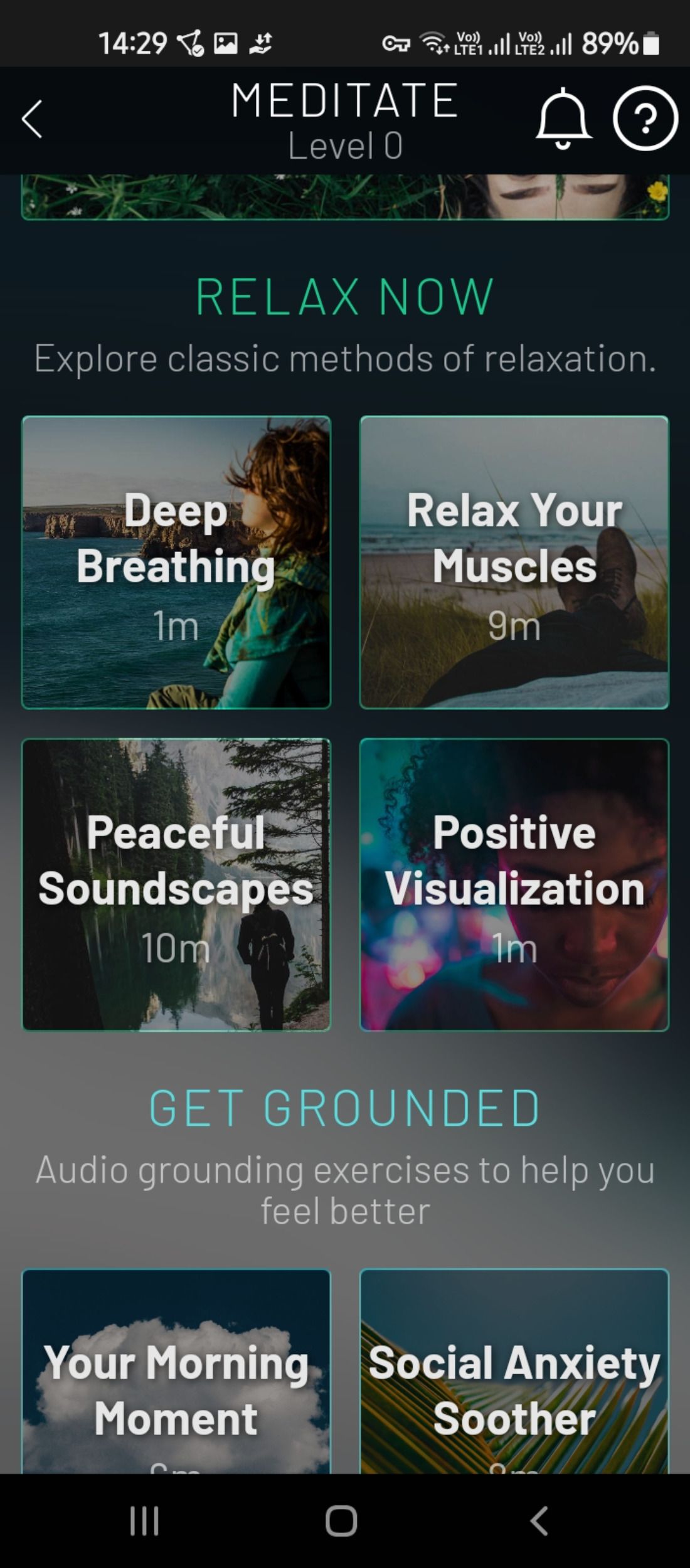 Guided meditation in the Sanvello app