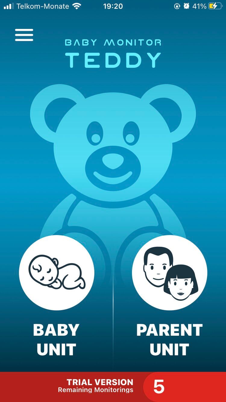 Baby monitor teddy app page