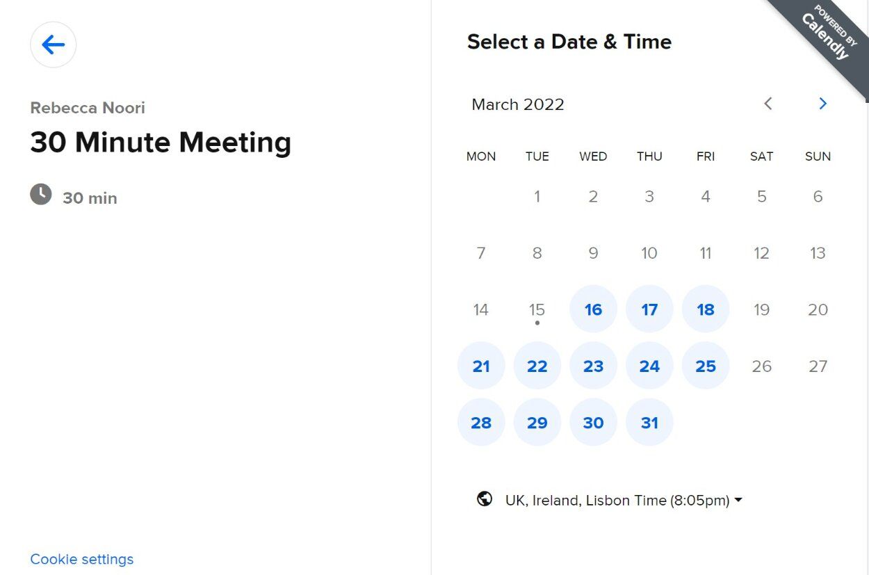 Calendly scheduling tool 