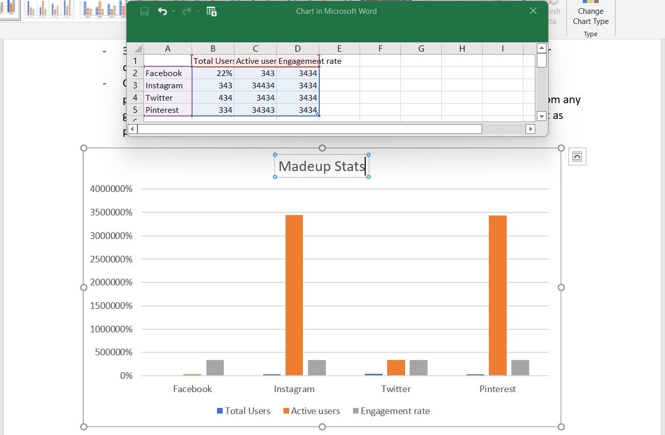 Charts in MS Word