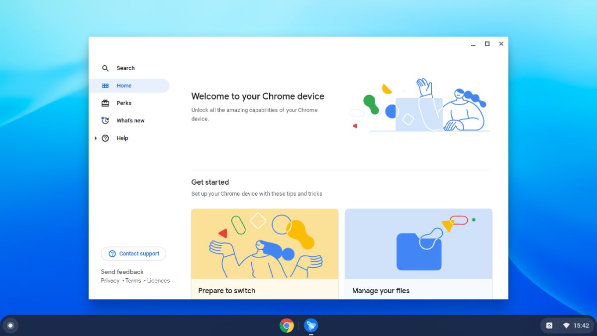 Layar Sambutan Chrome OS Flex