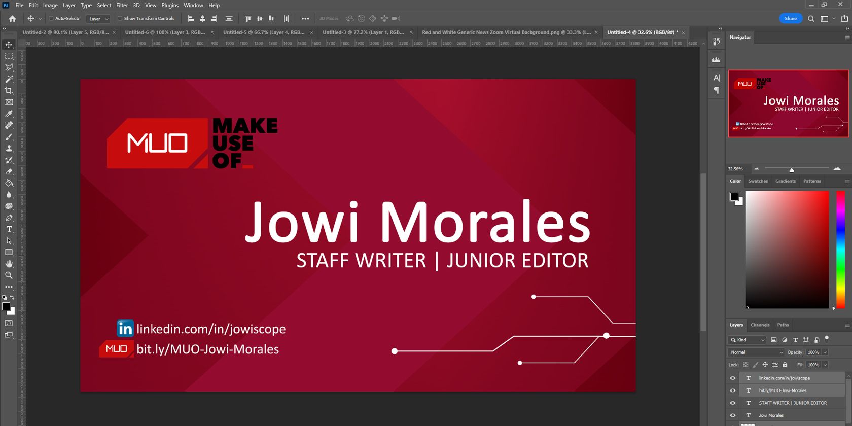 How to Create a Digital Business Card With Photoshop