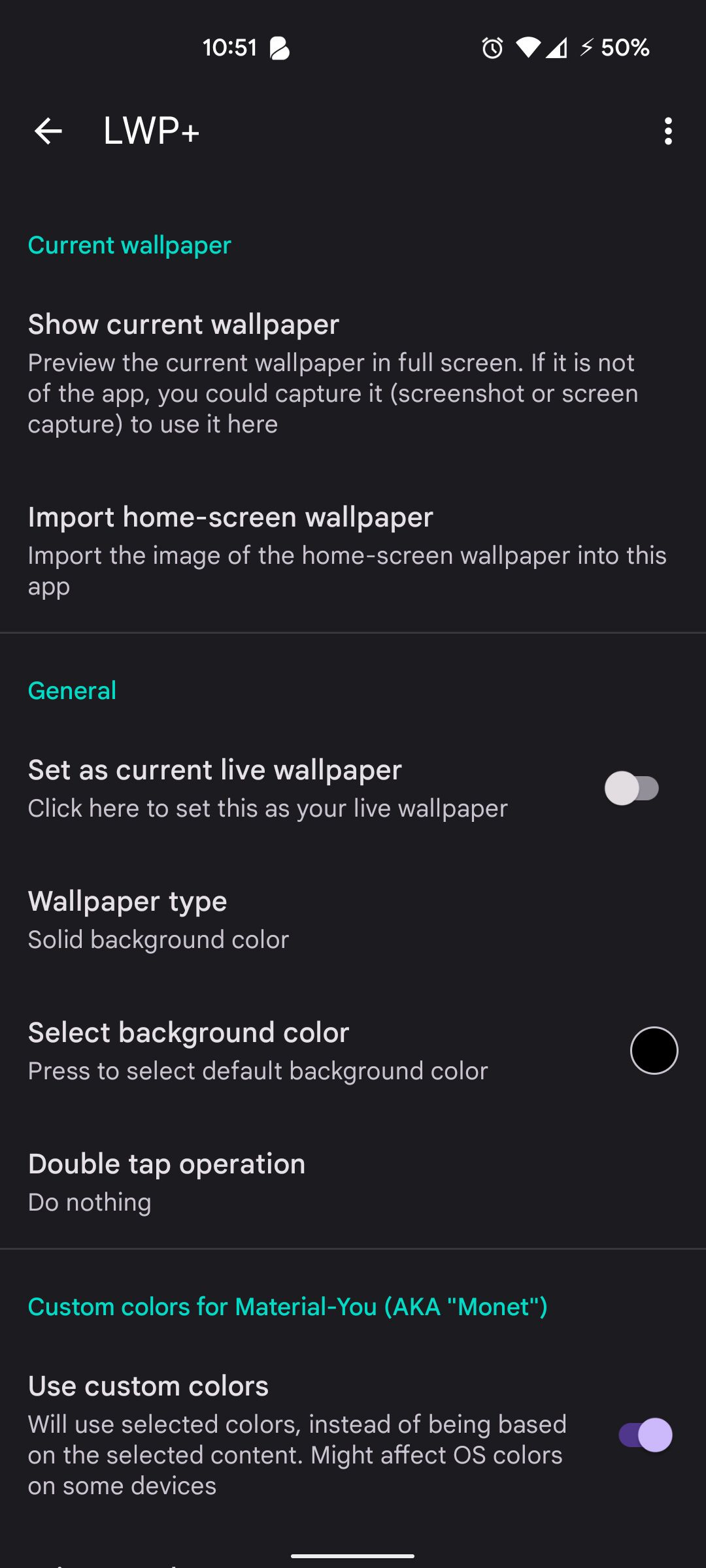 LWP+ app with import wallpaper option