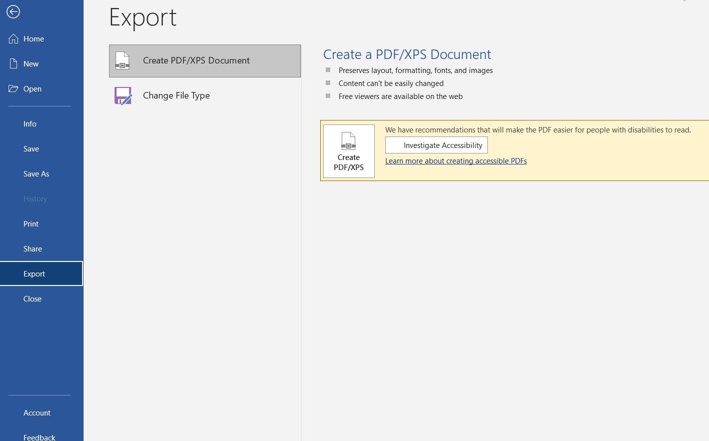 Export the ebook in PDF