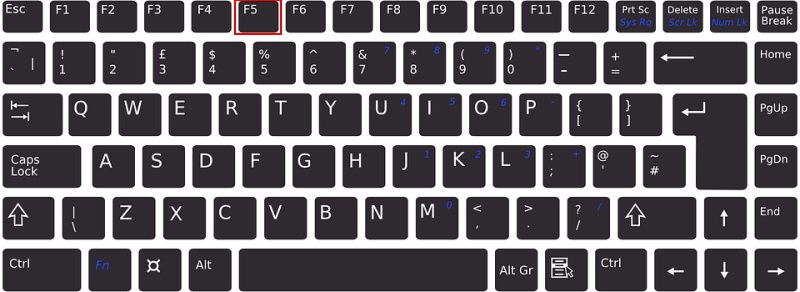 F5-key on keyboard