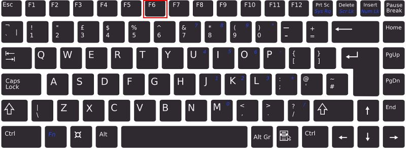 F6 key on keyboard