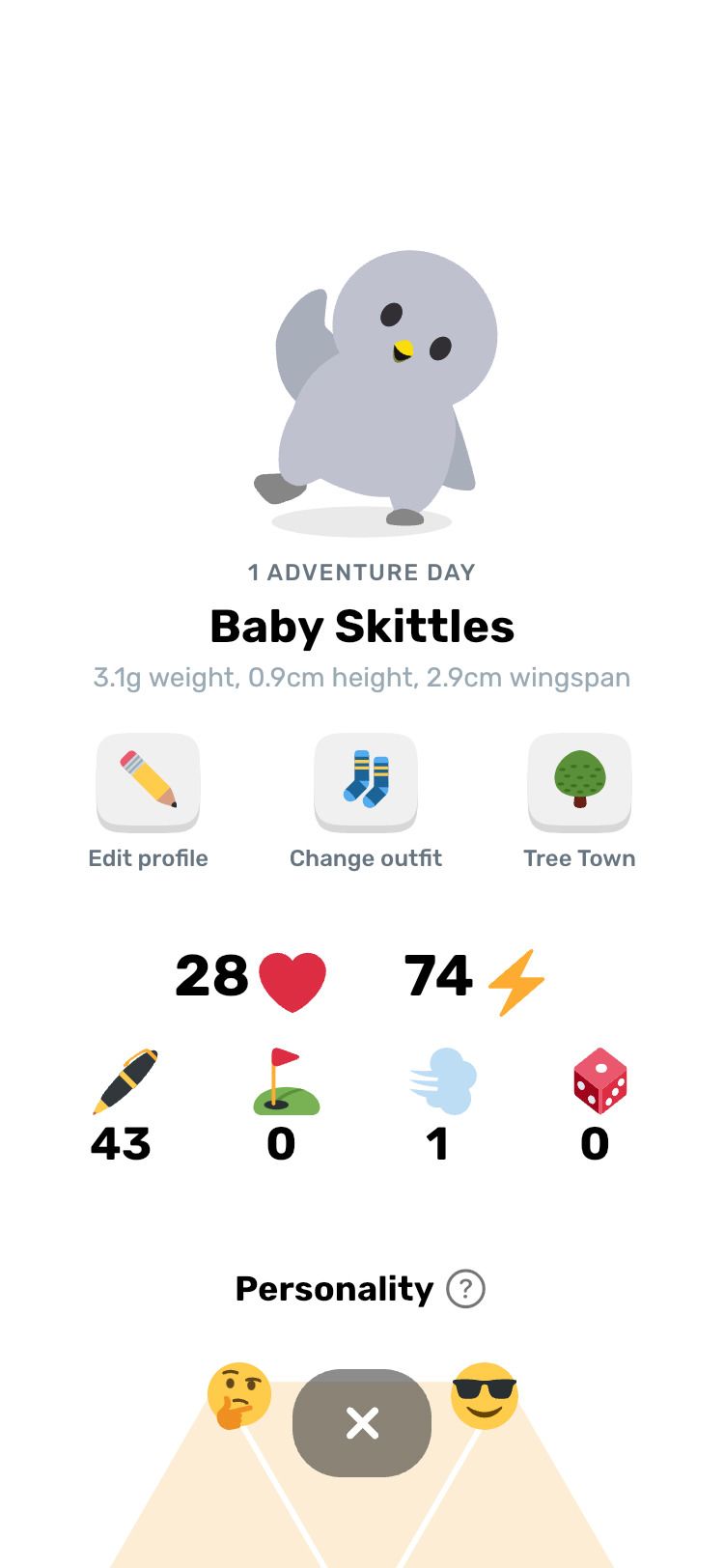 Finch App baby stats