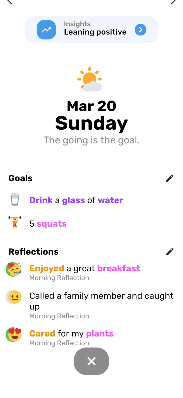 Finch App goals and reflections