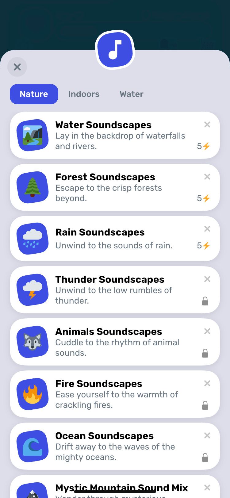 Finch App locked Soundscapes