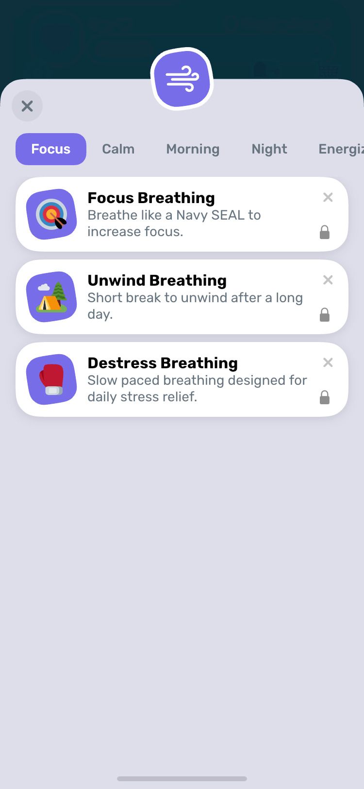 Finch App locked breathing techniques