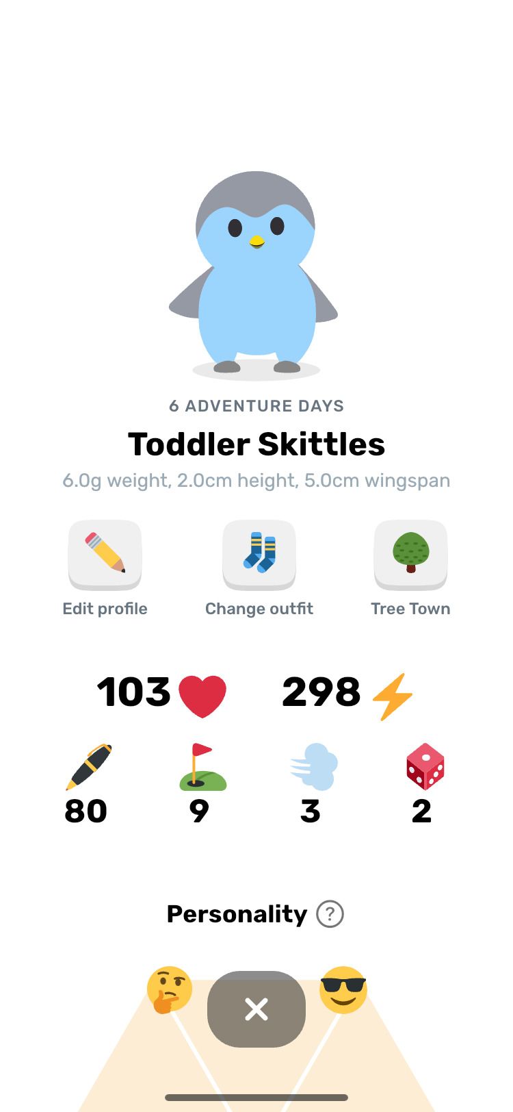 Finch App toddler stats