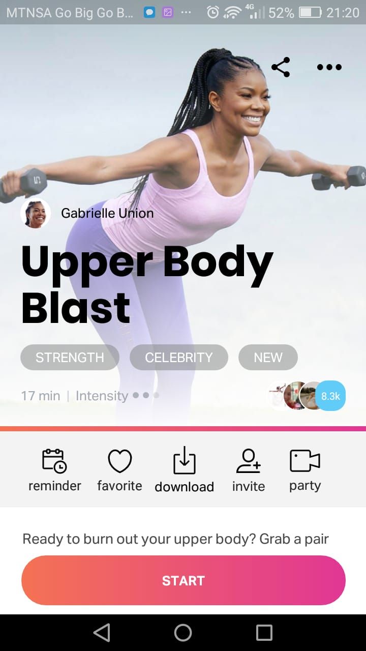 FitOn app upper body workout