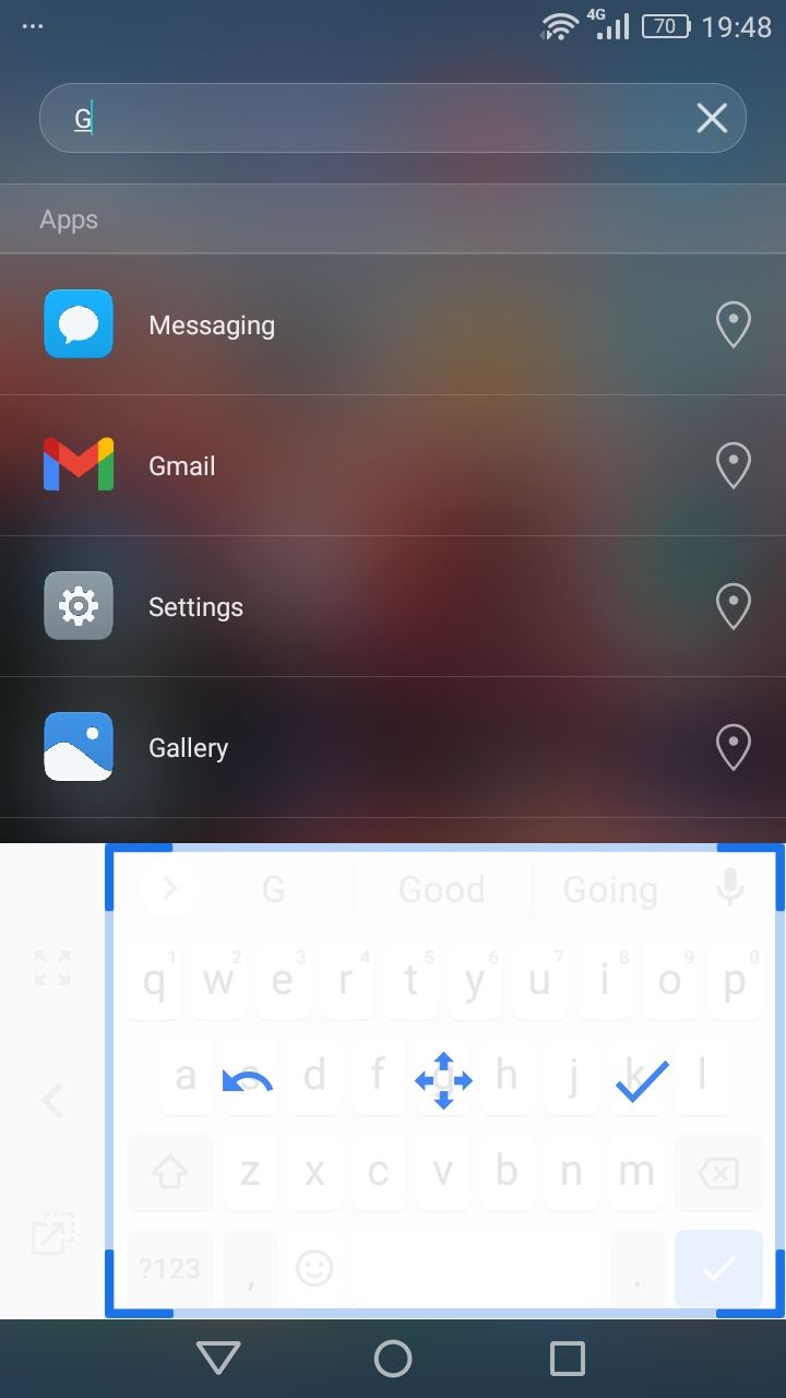 Gboard - One-handed layout resize