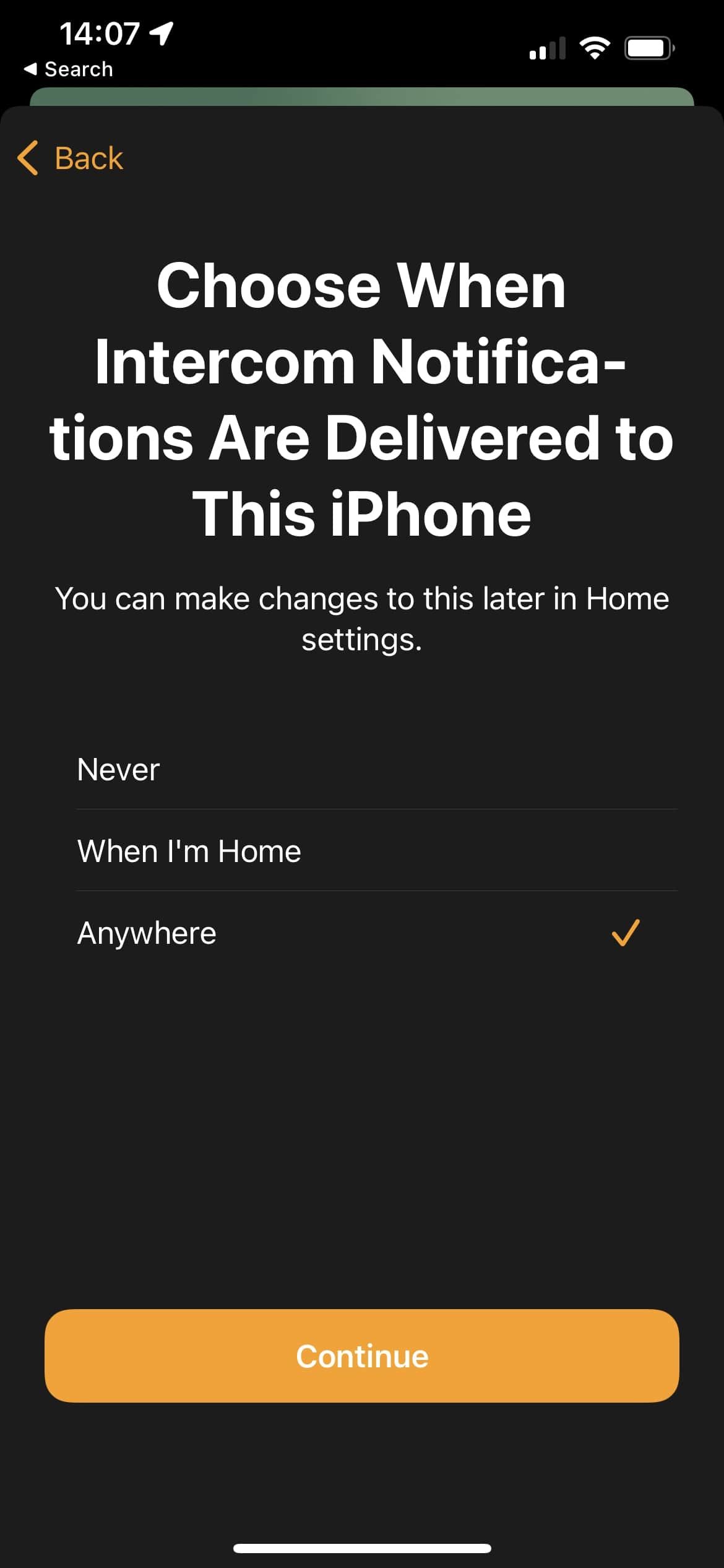 HomePod mini Intercom setting