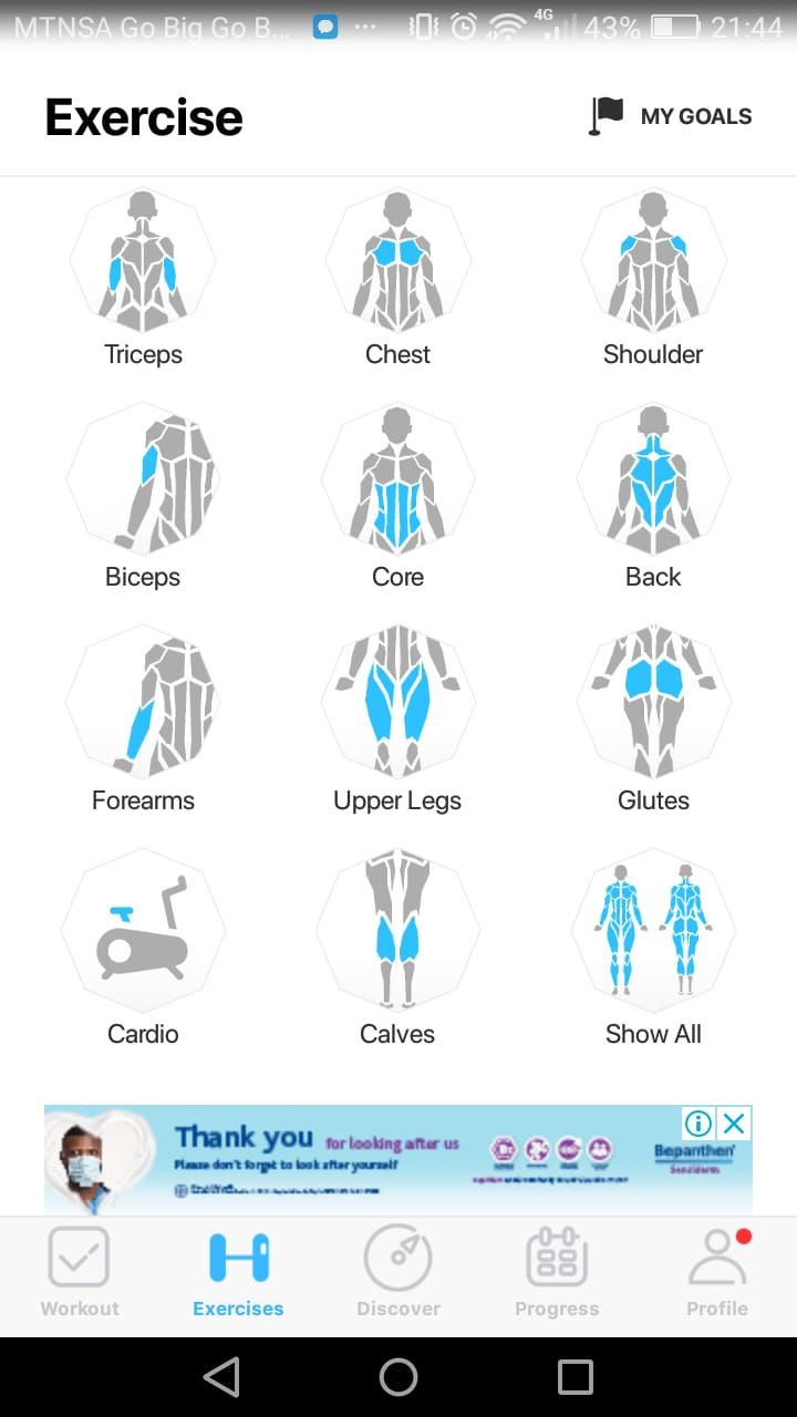 JEFIT app exercise muscle groups