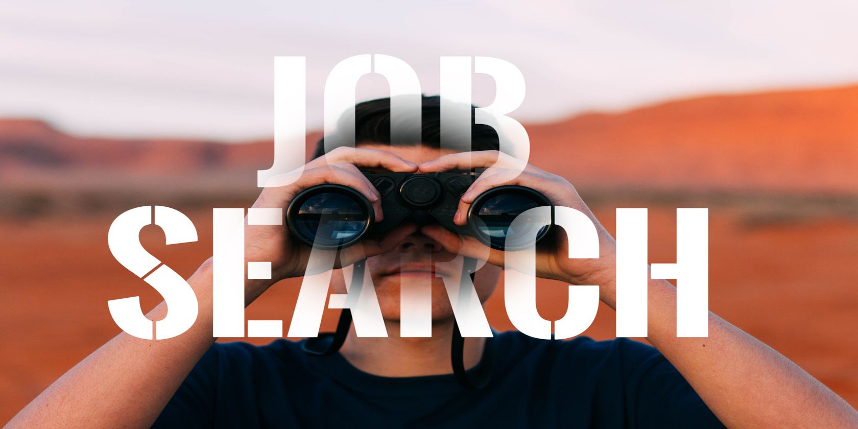 Job Search Picture with Man Looking Through Binoculars
