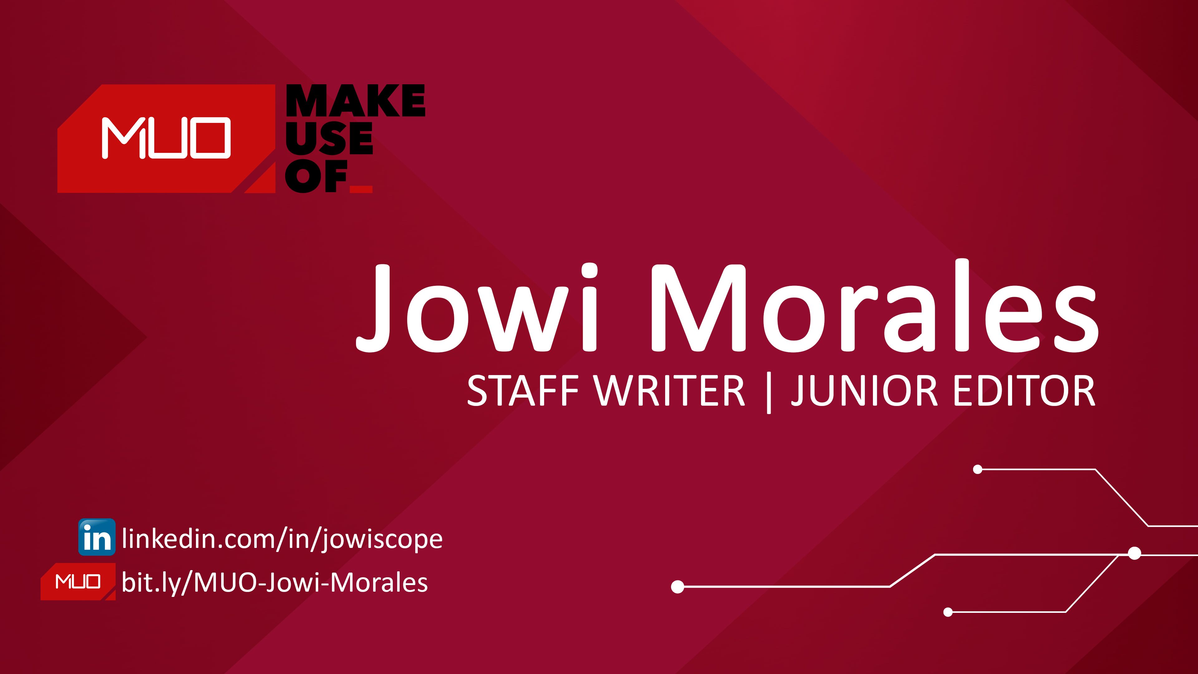 Jowi Morales MUO sample business card