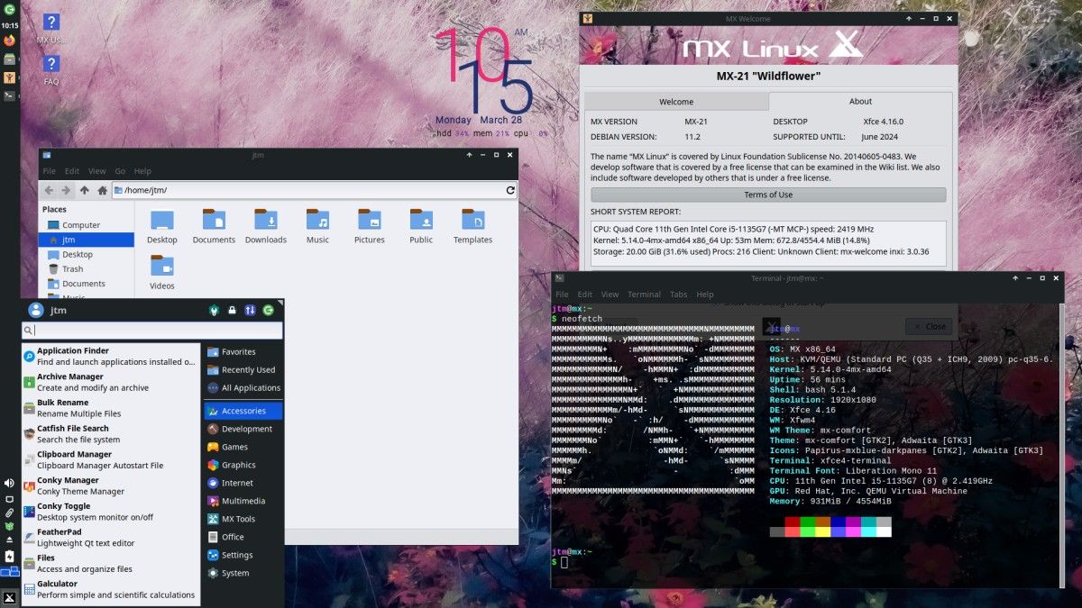MX Linux XFCE Desktop