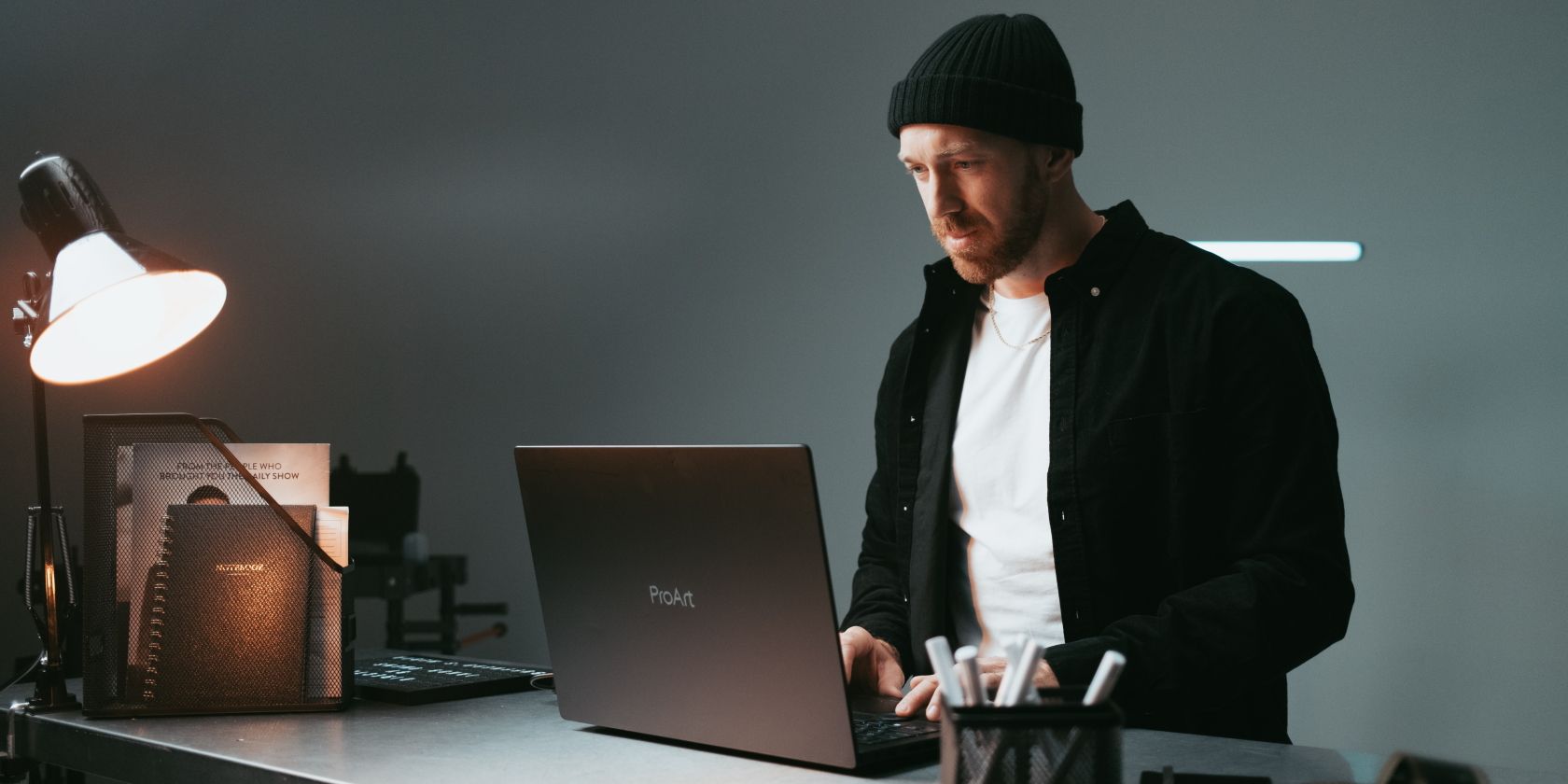 Man Editing On Laptop