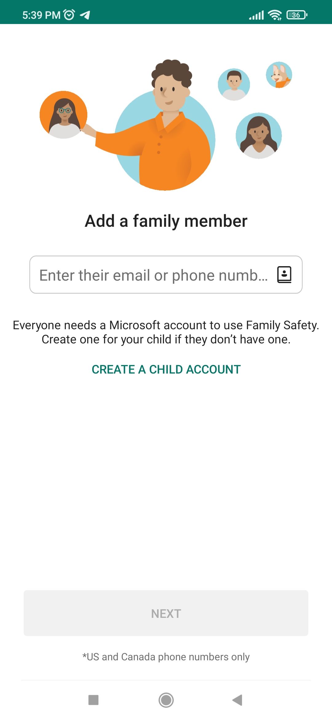 Microsoft Family Safety - Add Member