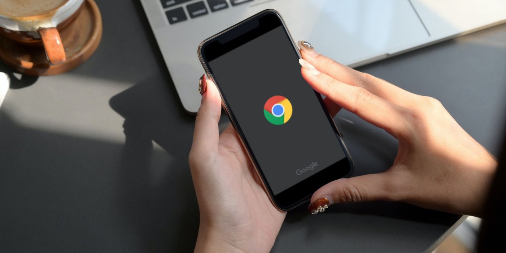 Chrome logo on smartphone