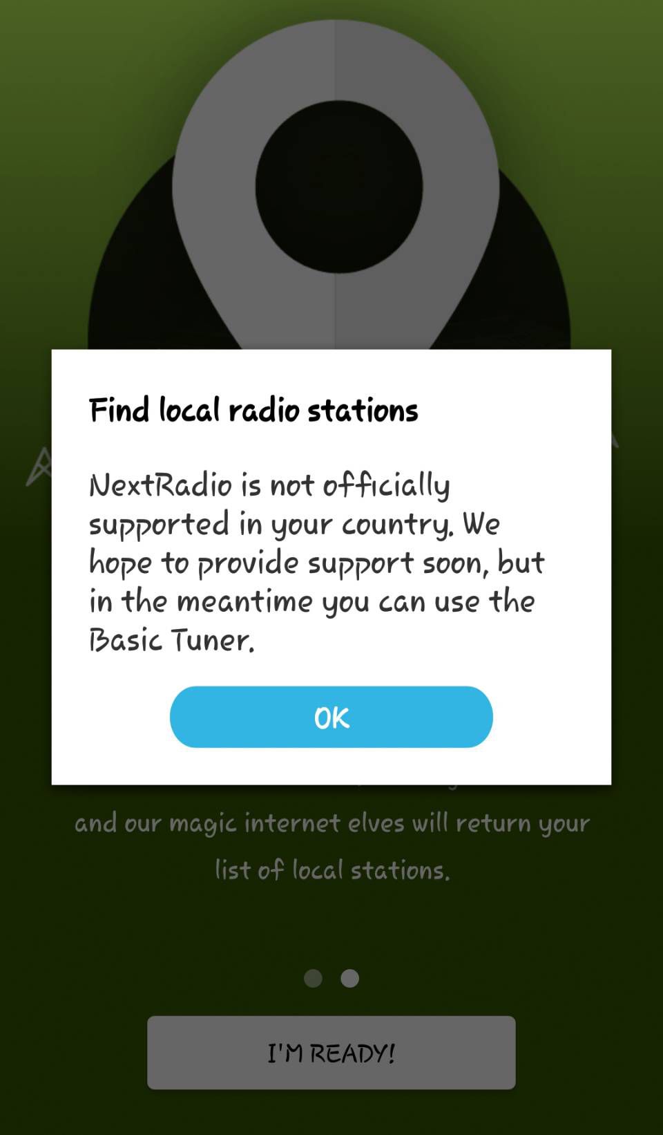 NextRadio accessing basic tuner