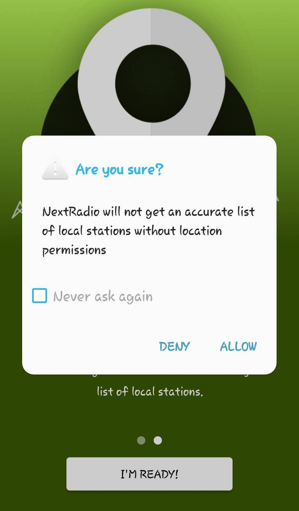 NextRadio final prompt for location denial