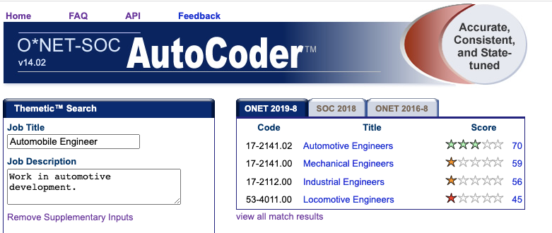 ONETSOC Autocoder Screenshot