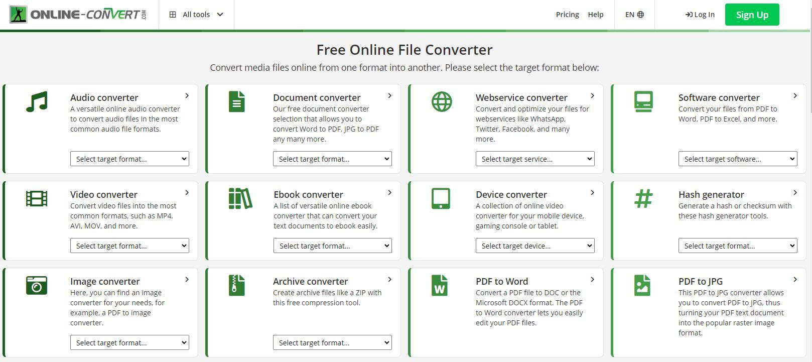 The 5 Best Free Online MP4 And Video Converters   Online Convert Landing Page Screenshot 