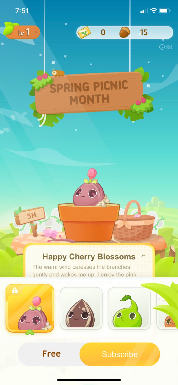 Plant Nanny app home screen