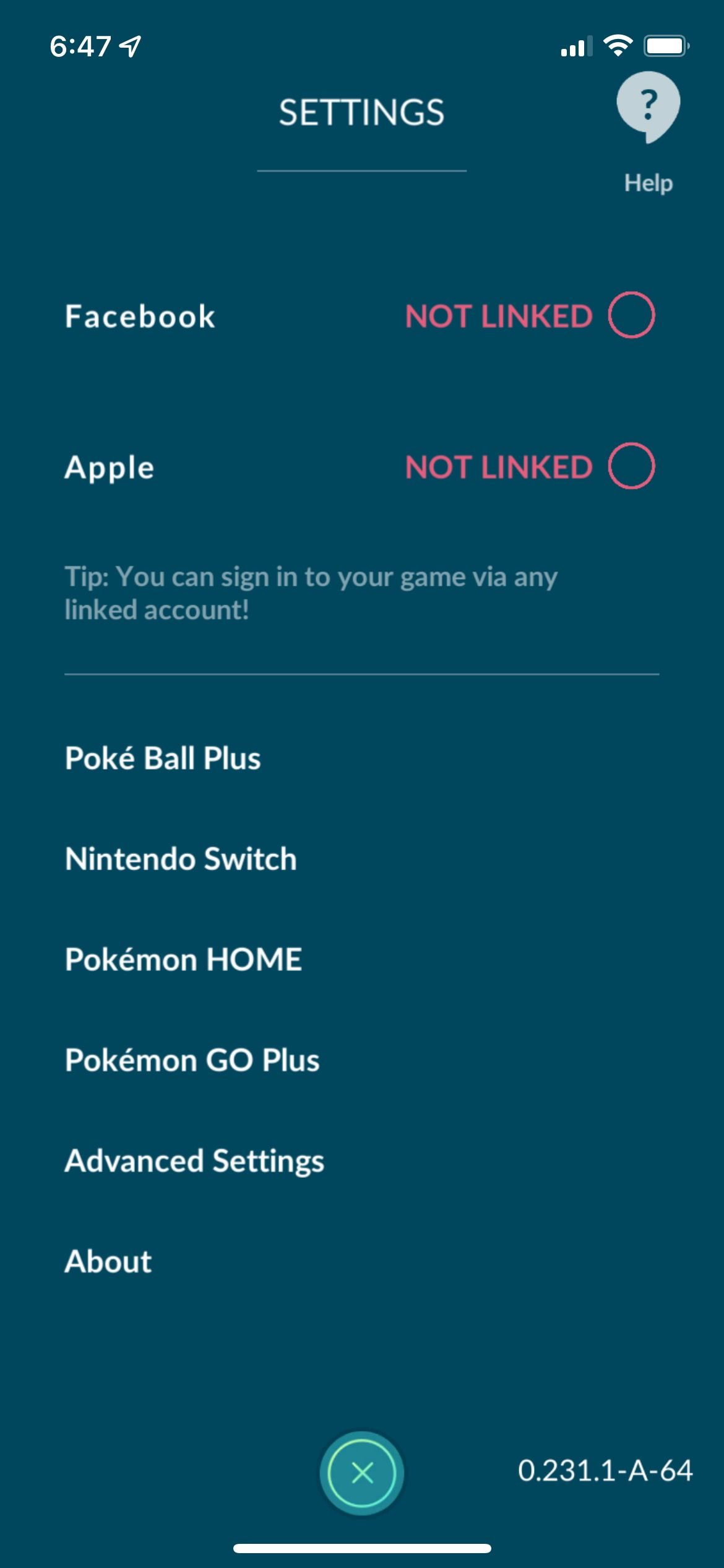 Pokemon Go Settings on iPhone