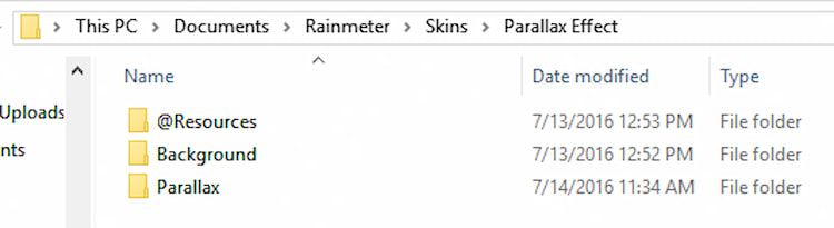 Rainmeter Skins Folder