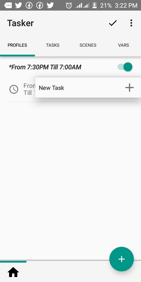 Screenshot of Tasker add task screen