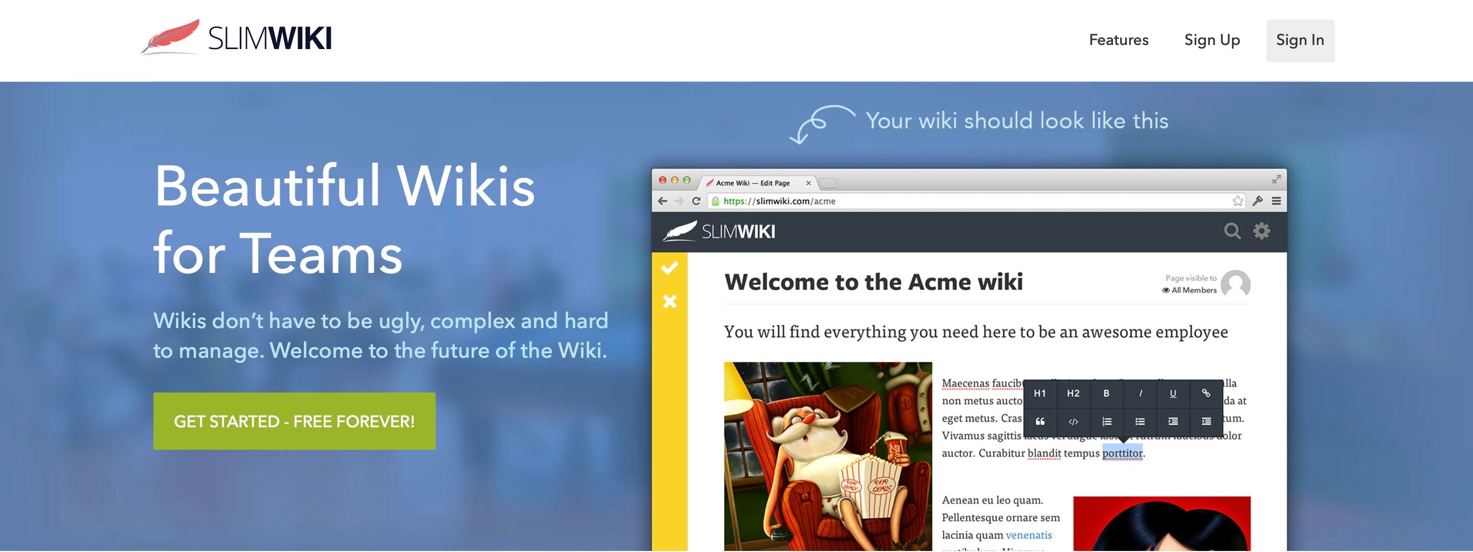 SlimWiki website
