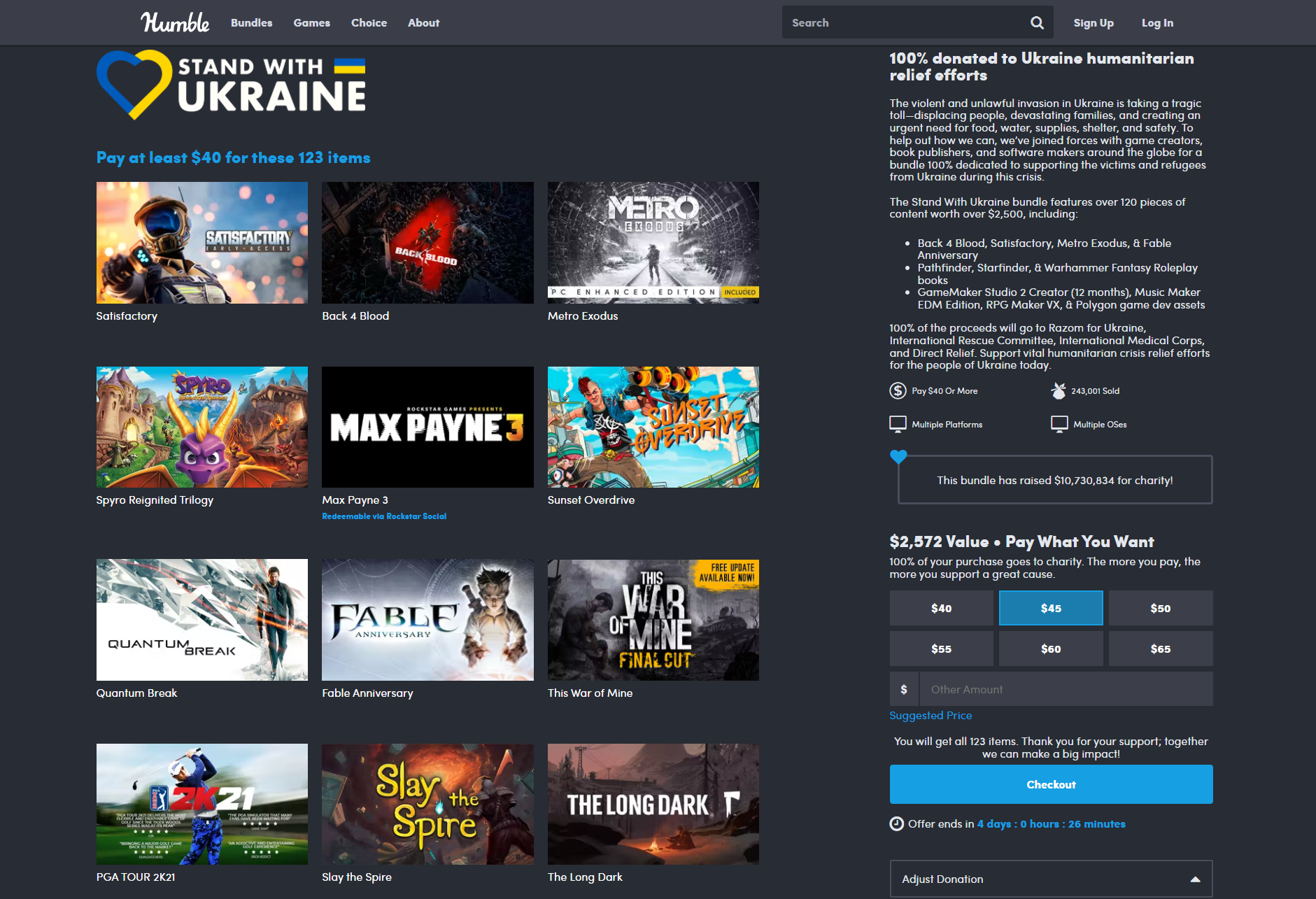 با Ukraine Humble Bundle بایستید