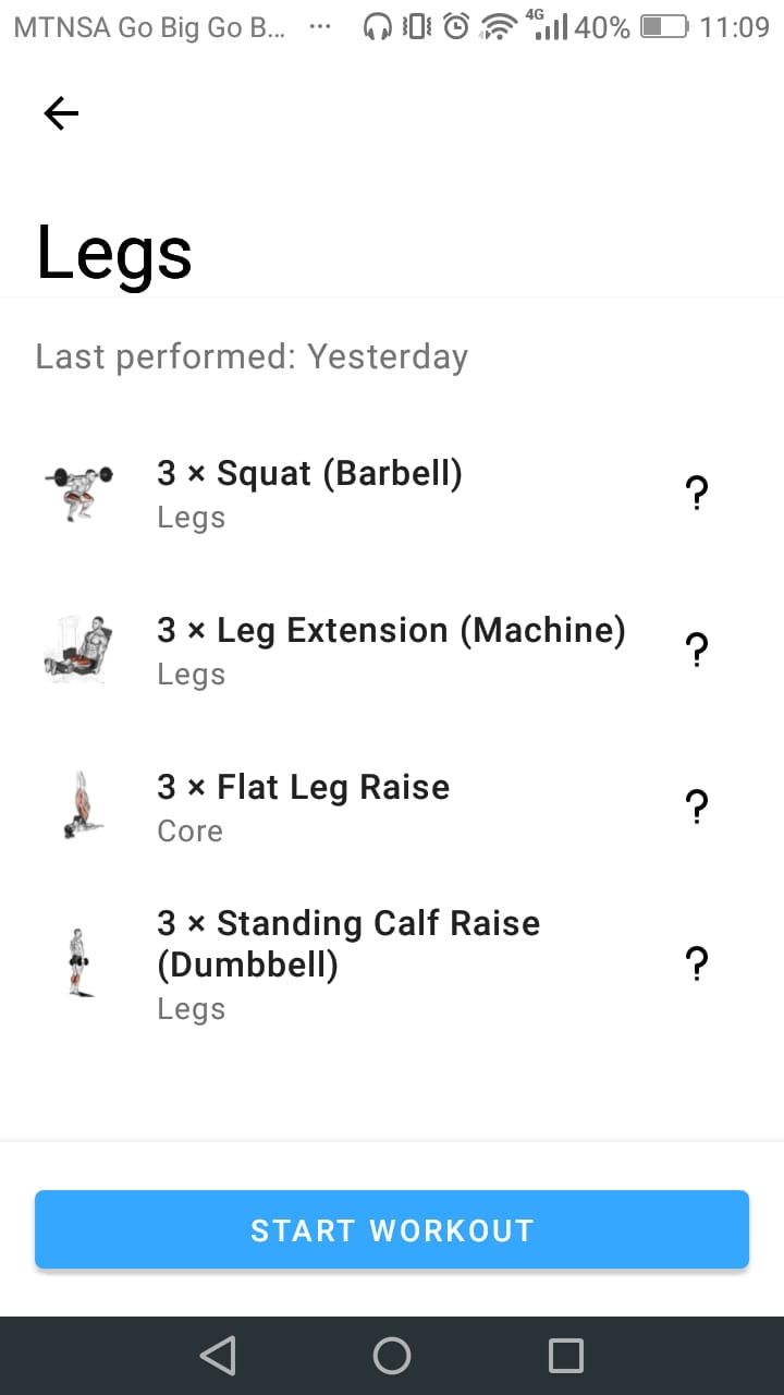 Strong workout app leg workout