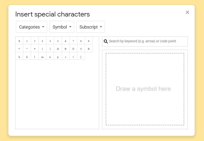 how to do subscript in google docs mac