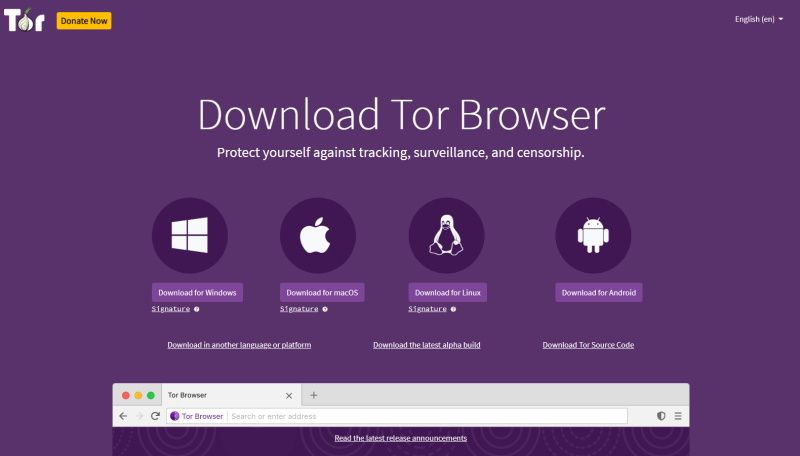صفحه دانلود مرورگر Tor
