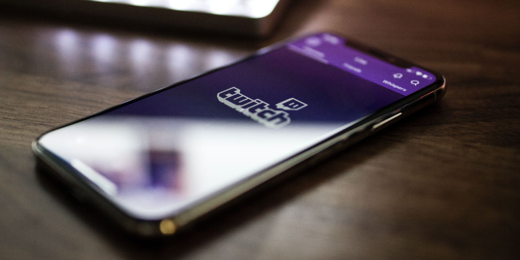 twitch logo on iphone screen