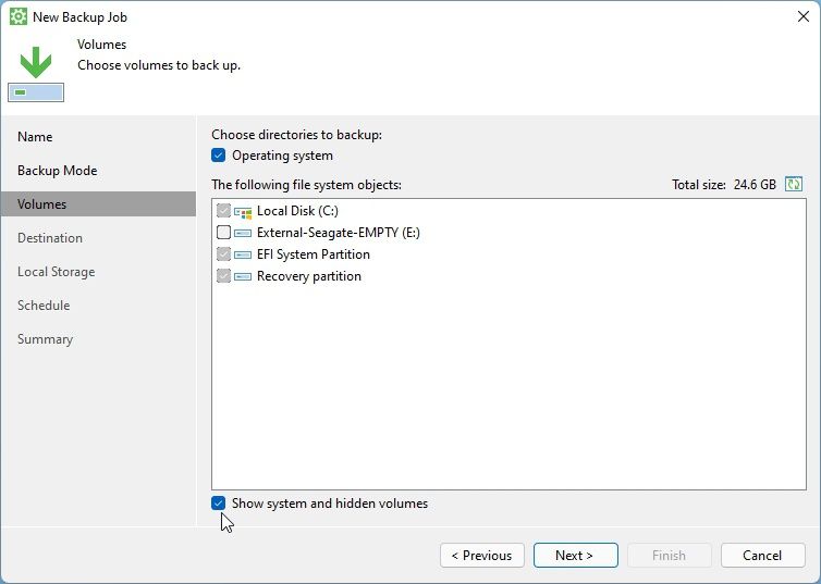 Veeam Agent Show System And Hidden Volumes
