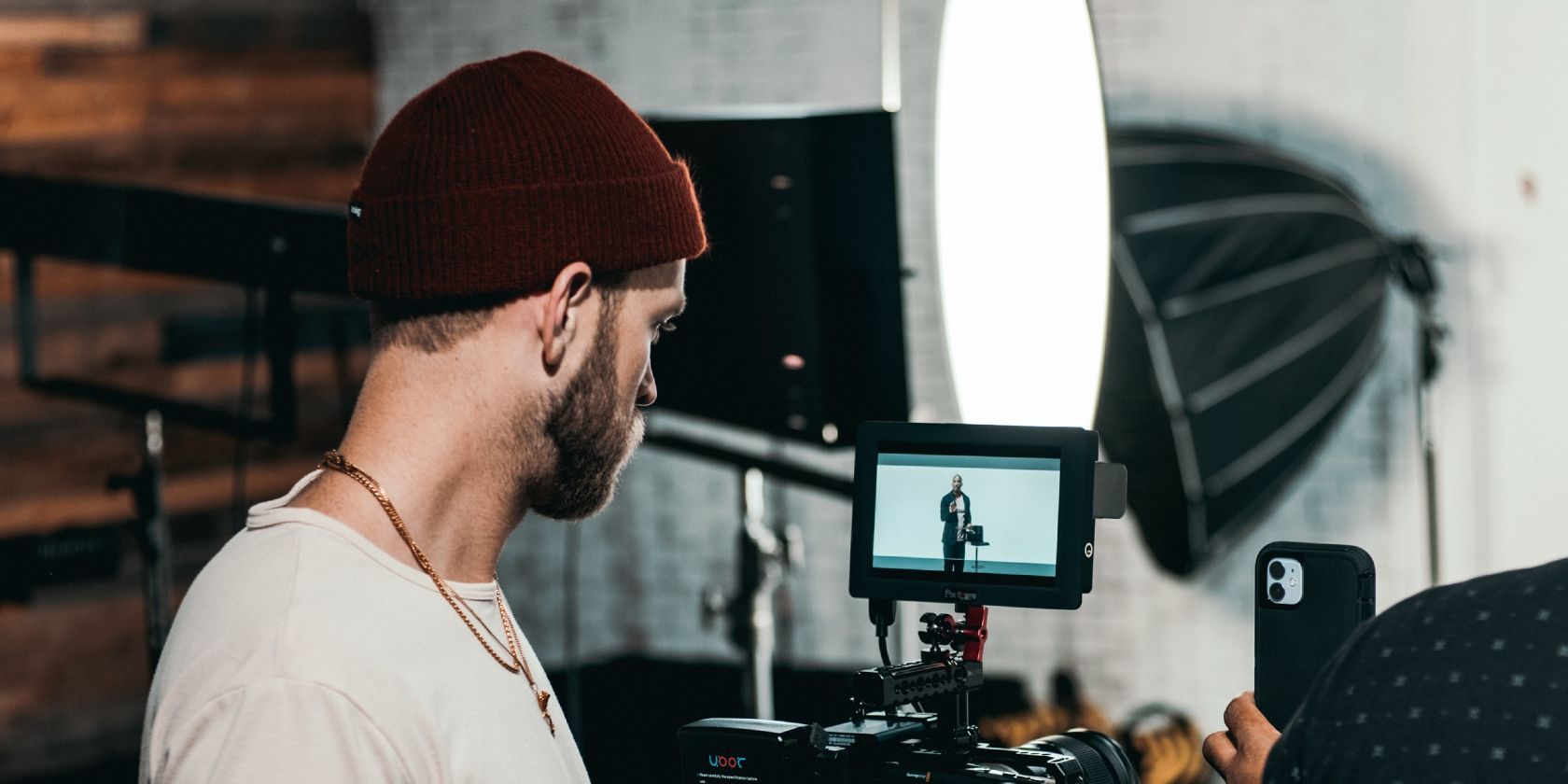 Photo of a videographer in the studio