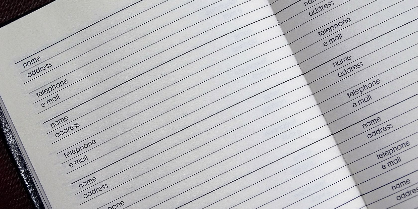 blank address book that you need to fill out