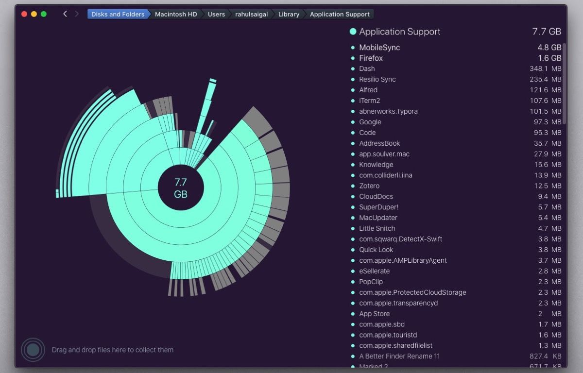 analyze library folder with daisydisk