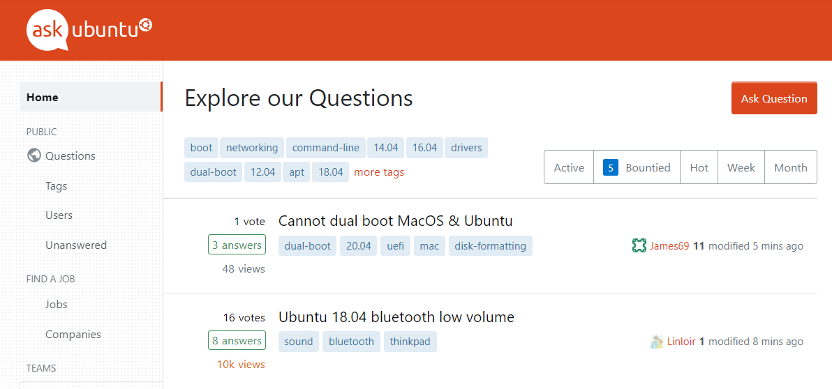 ask ubuntu forum
