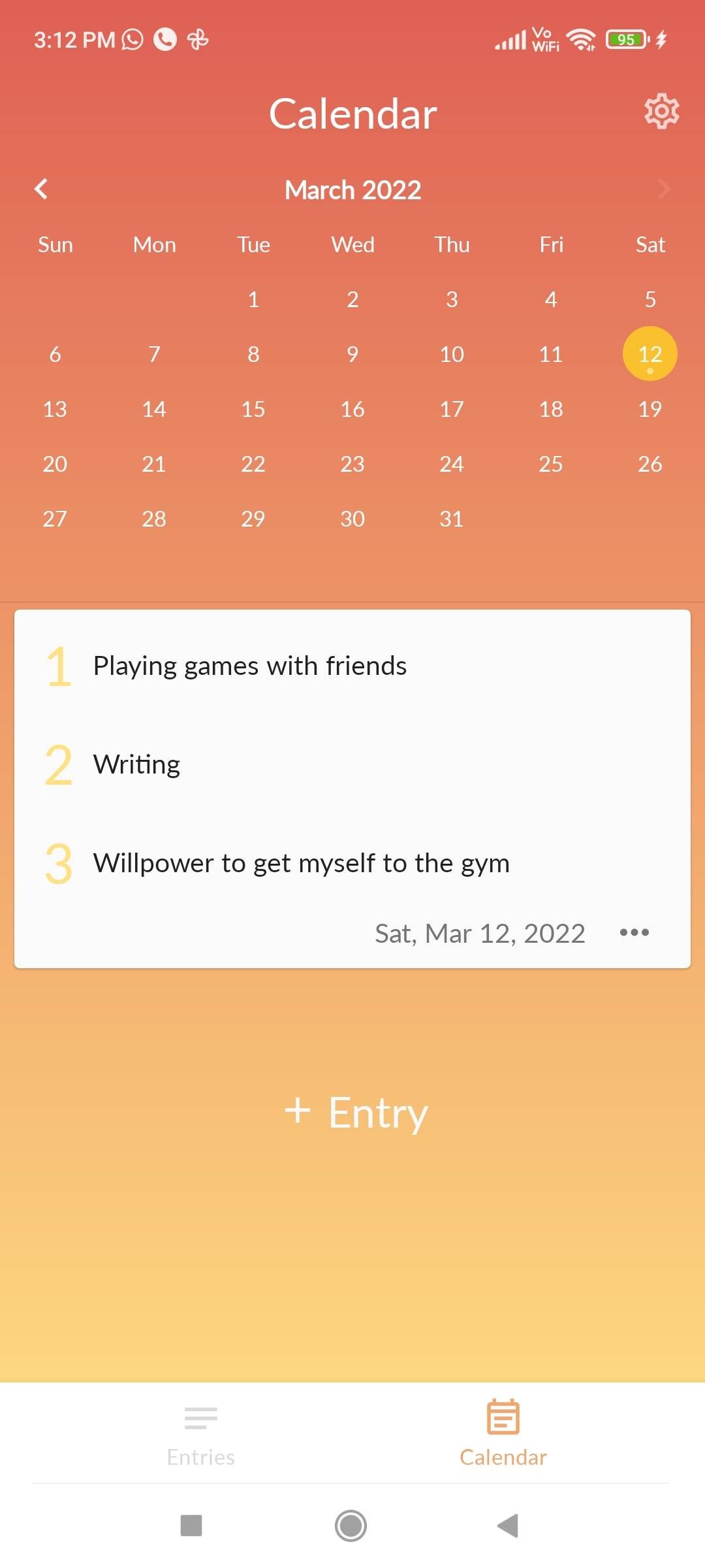 Delightful is a simple gratitude journaling app with a calendar view and wall of posts